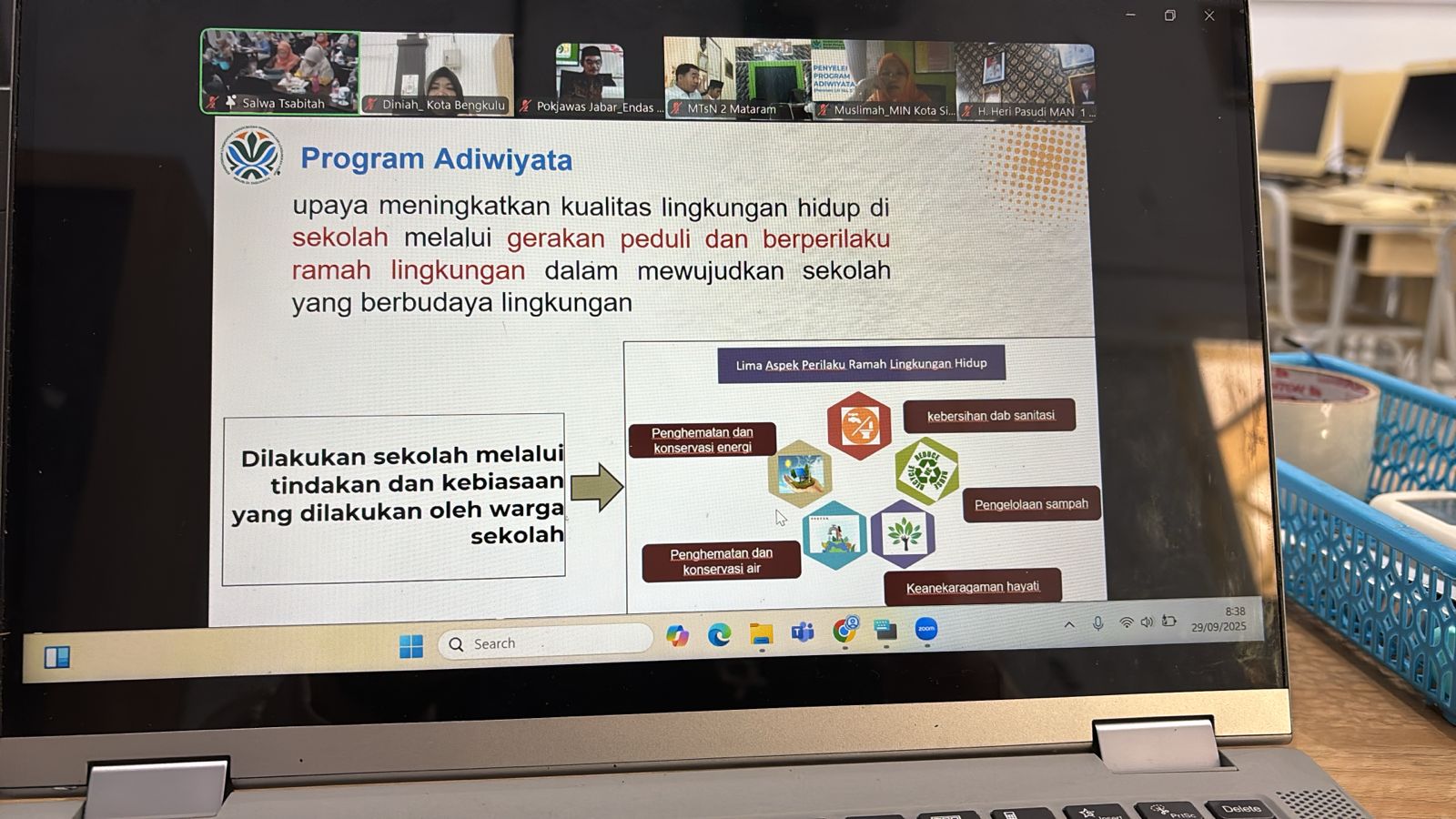 Ka.MTsN 1 KoBe Ikuti Rakor Lintas Sektor Pemantapan Program Adiwiyata Via Zoom