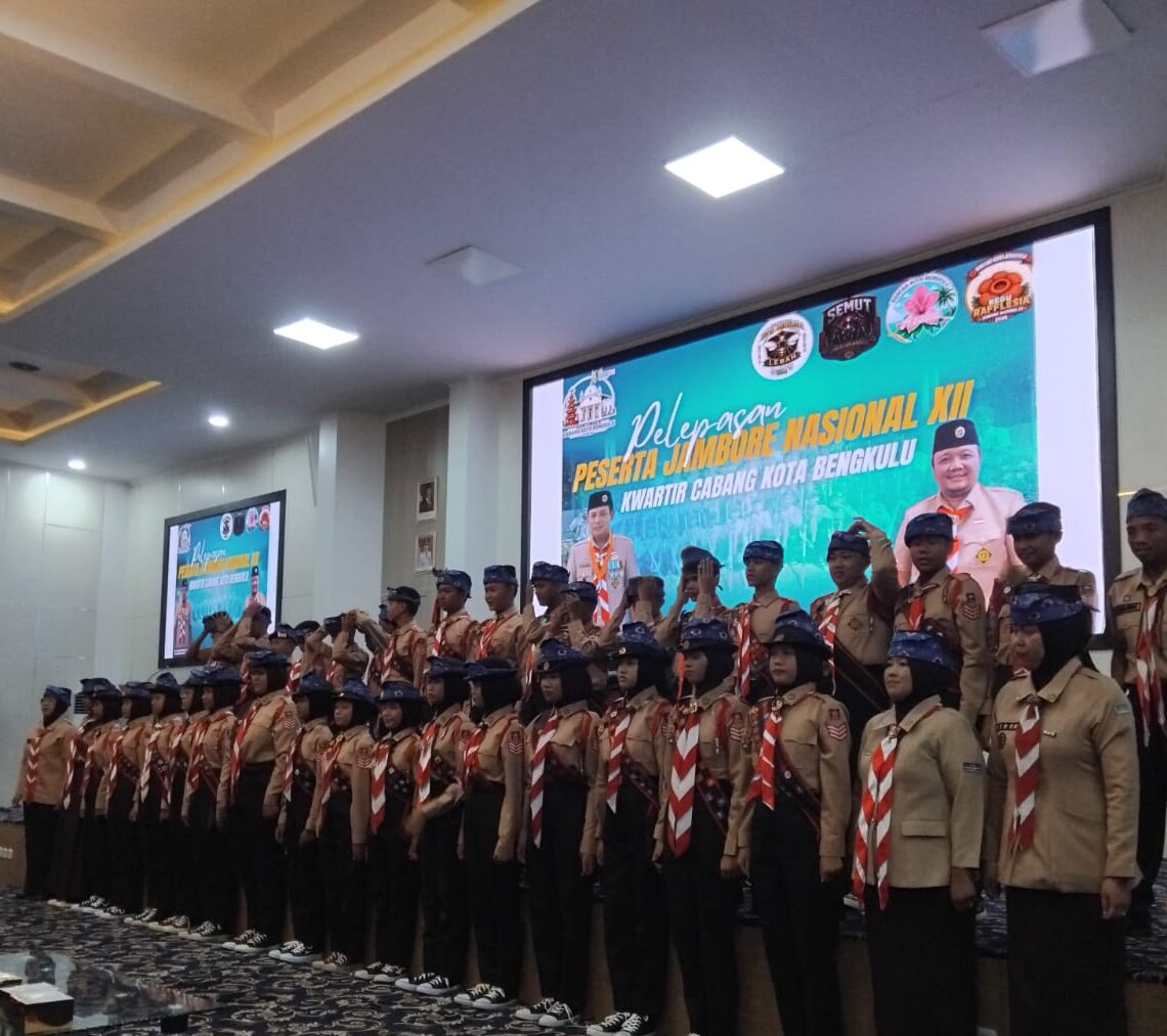 Pelepasan Jamnas 2026, Kontigen Pramuka MTsN 1 Kota Bengkulu Siap Harumkan Nama Daerah