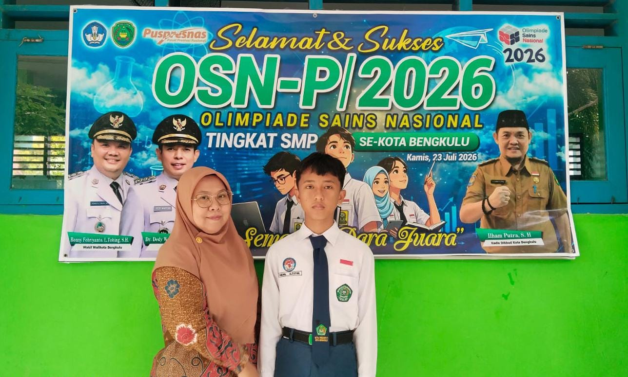 Raih Tiket Nasional, Fadhil Alfathir Siswa MTsN 1 Kota Bengkulu Lolos OSN Matematika 2026