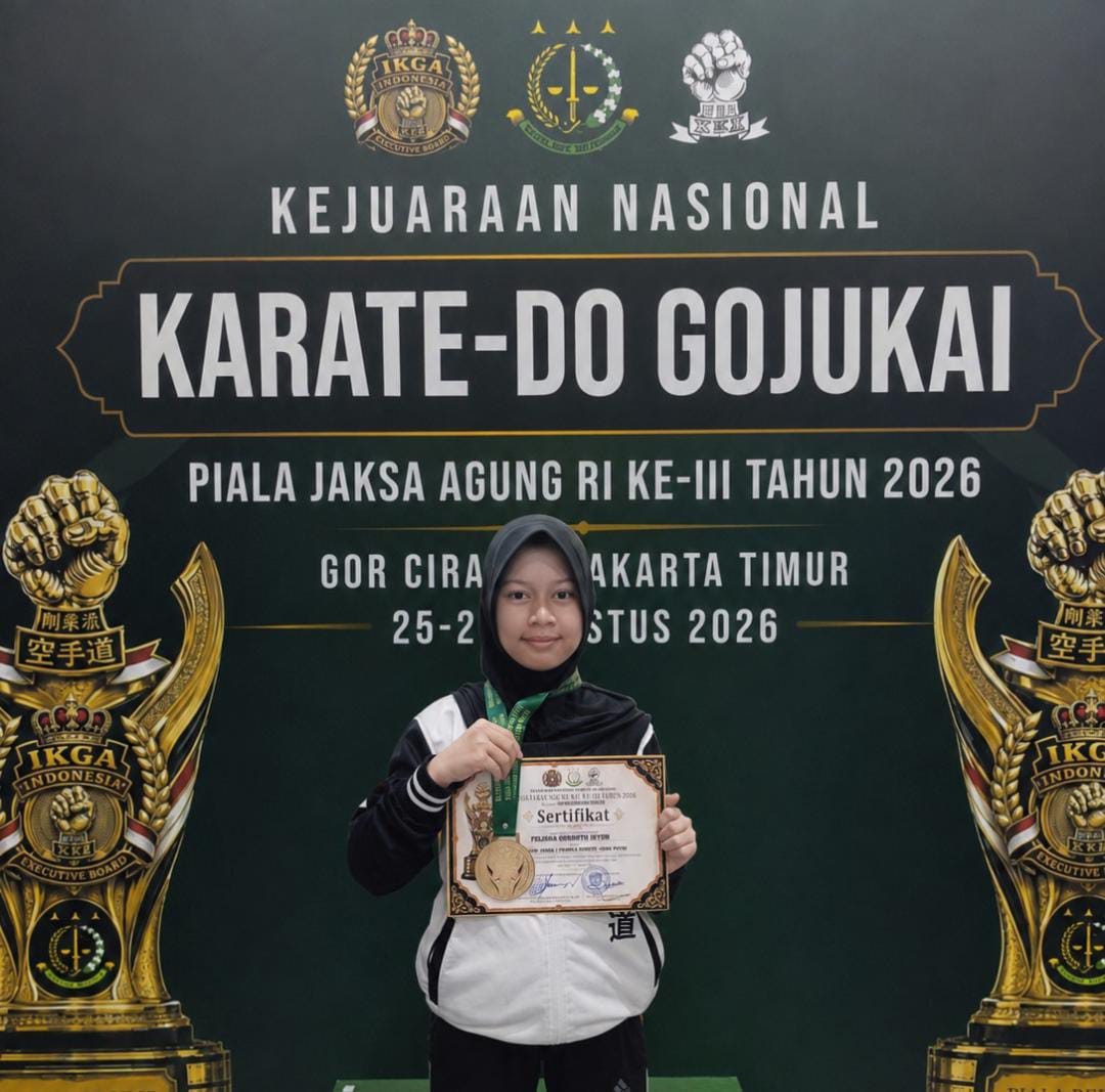 Ukir Prestasi Nasional, Felisha Qurrotu Ibyun Siswa MTsN 1 Kota Bengkulu Juara 1 Kumite 42 Kg Putri