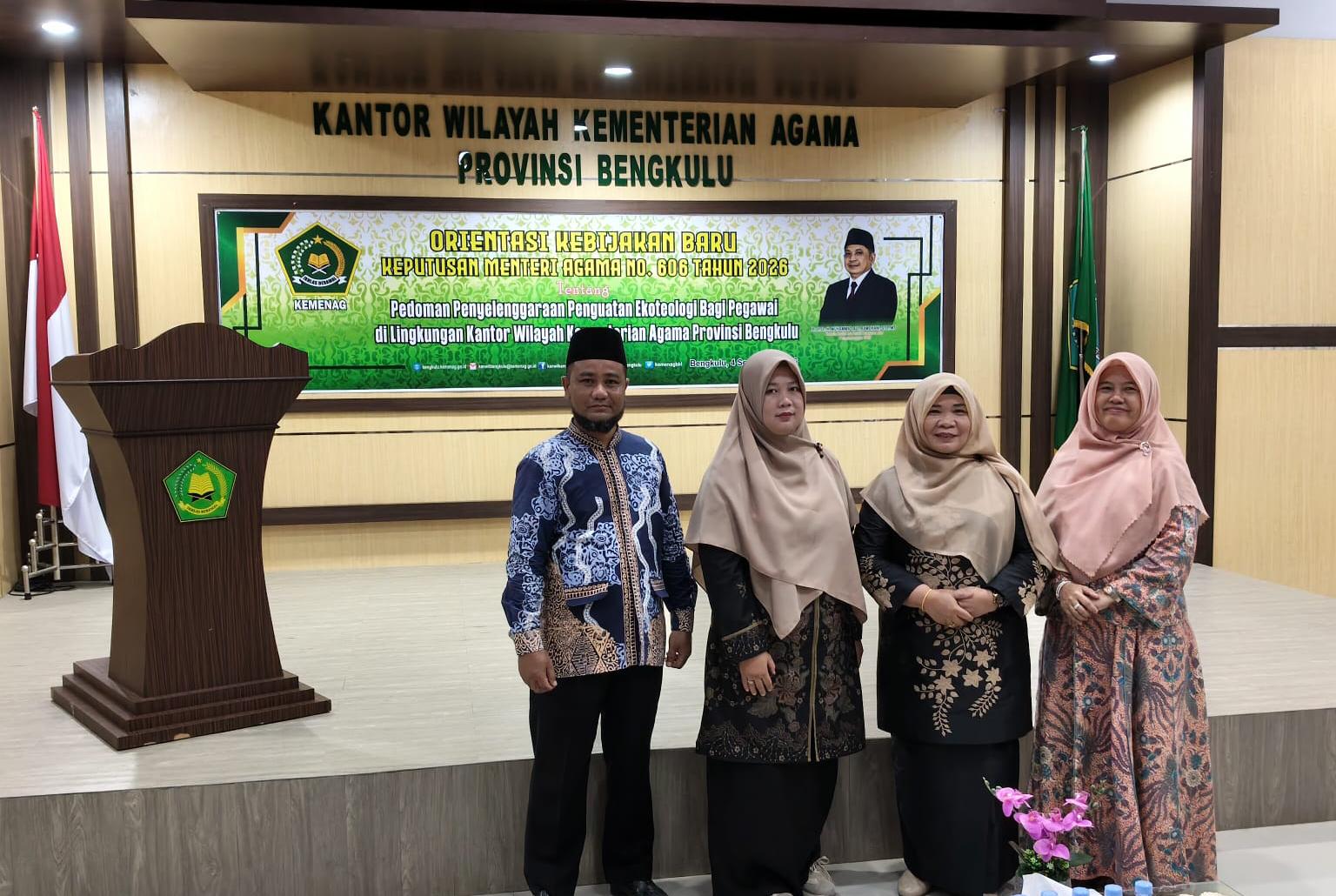 Perkuat Wawasan Ekoteologi, MTsN 1 Kota Bengkulu Ikuti Orientasi Kebijakan Baru KMA No. 606 Tahun 2026